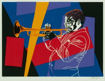 20th Century American School, Miles Davis, Screenprint in colors on paper, Image: 13.375" H x 18" W;
