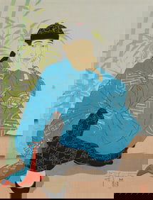 Paul Jacoulet (1896-1960), "L'Homme Accroupi. Chinois," 1947