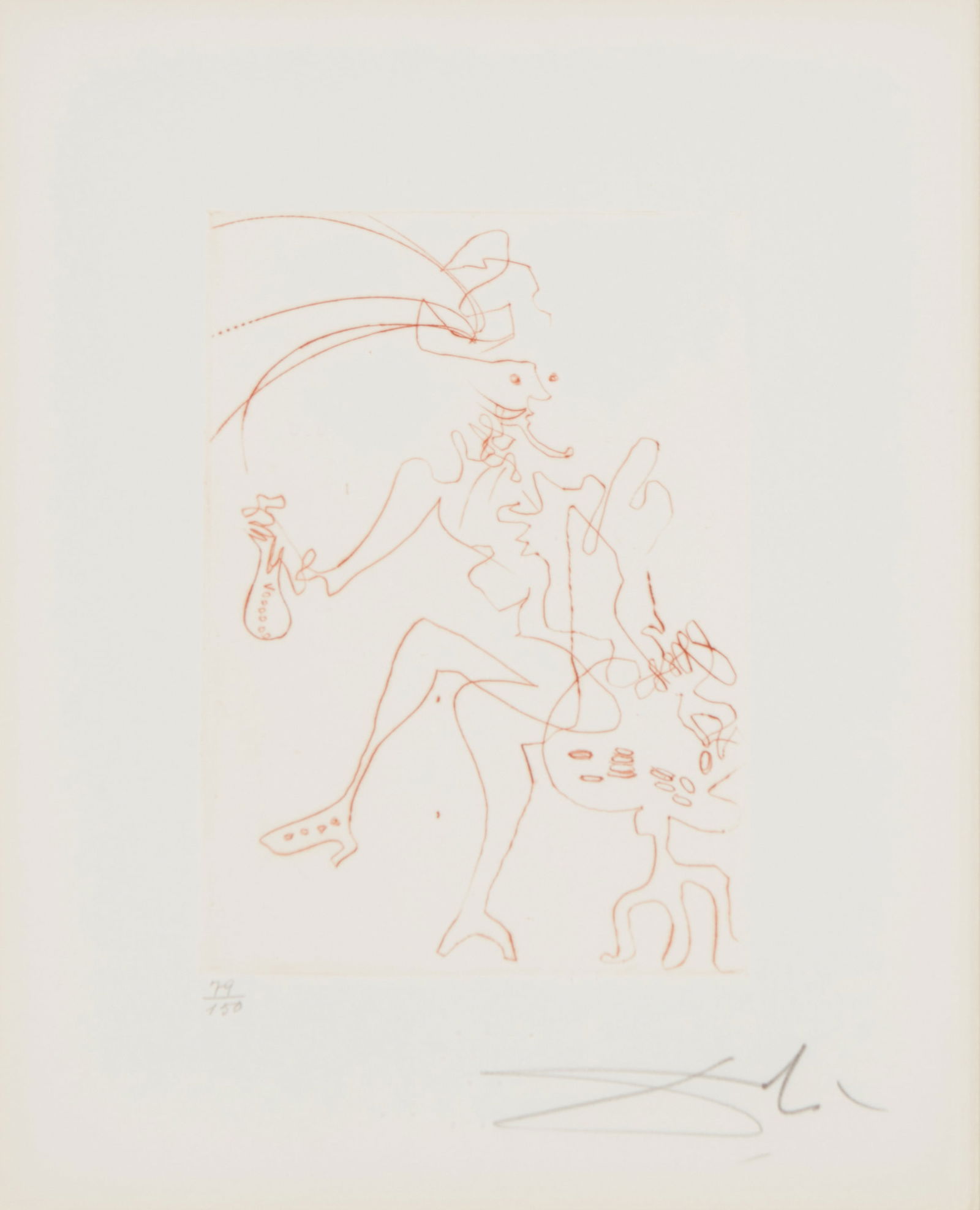 Salvador Dali (1904-1989), "The Merchant of Venice," 1968: Salvador Dali(1904-1989)"The Merchant of Venice," 1968Etching in sanguine on Rives paperEdition: 79/150Signed and numbered in pencil in the lower margin: Dali; titled by reputePlate: 6.75&qu