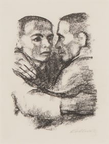K‰the Kollwitz (1867-1945), "Verbruderung (Brotherhood)," 1924, Lithograph on thin ivory wove