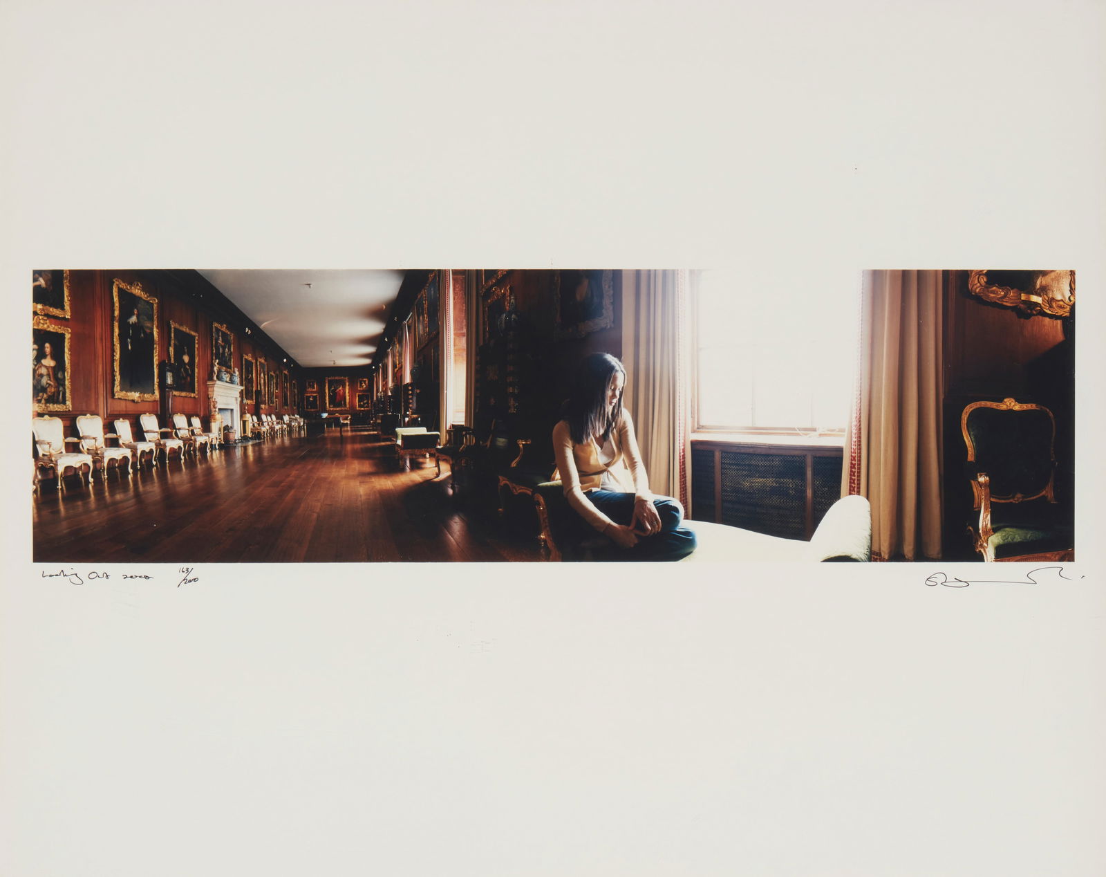 Sam Taylor-Johnson (b. 1967), "Looking Out," 2002, C-print on paper, Image: 6.25" H x 22" W; Sight:: Sam Taylor-Johnson(b. 1967)"Looking Out," 2002C-print on paperEdition: 163/200Signed, titled, dated, and numbered in ink in the lower margin: Sam TaylorImage: 6.25" H x 22" W; Sigh