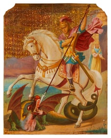 A Russian icon of St. George and the Dragon