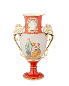 A near pair of Henri Ardant Limoges porcelain vases