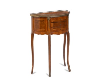 A French Louis XVI-style inlaid wood side table