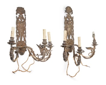 A pair of Elkington silver-plated sconces