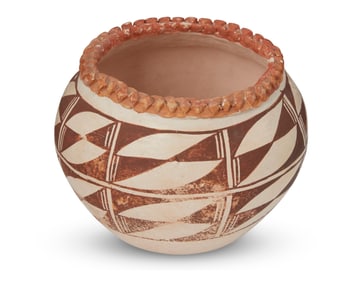 An Acoma Pueblo polychrome pottery jar