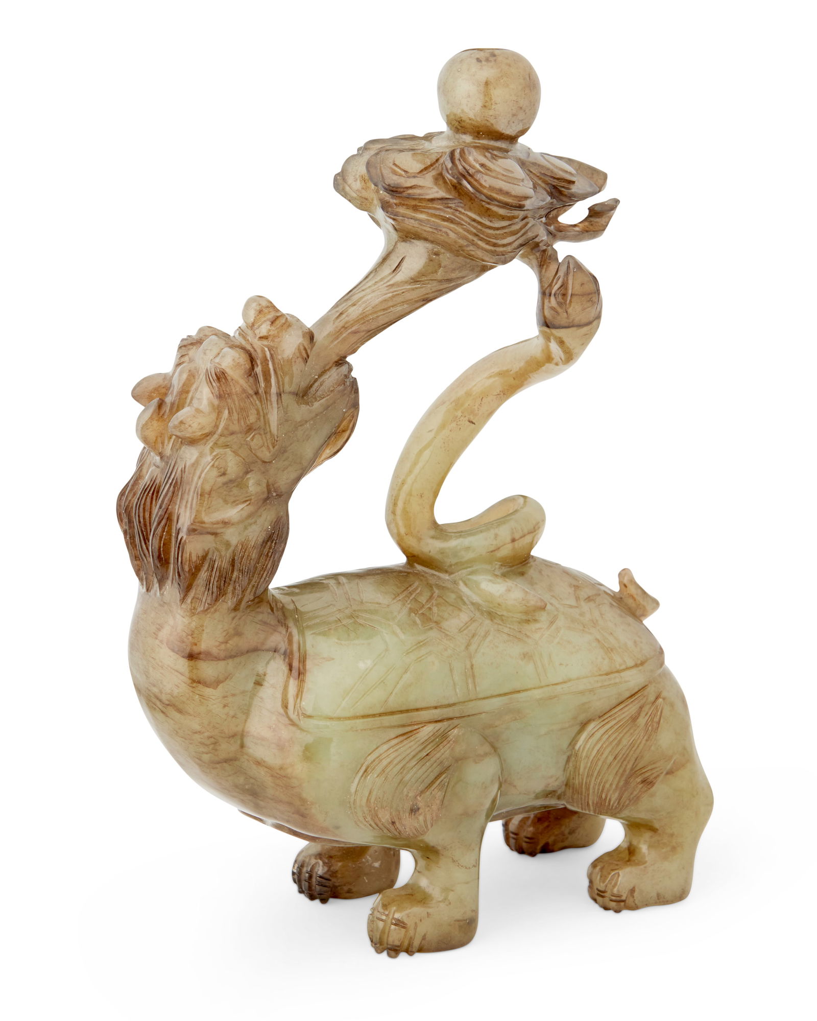 A Chinese carved hardstone mythical beast (1 of 4)