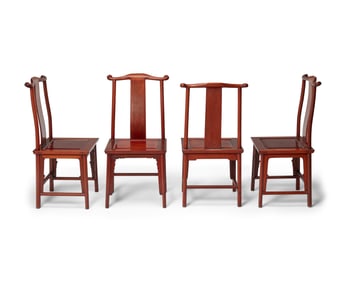 Four Chinese "guanmaoyi" dining chairs