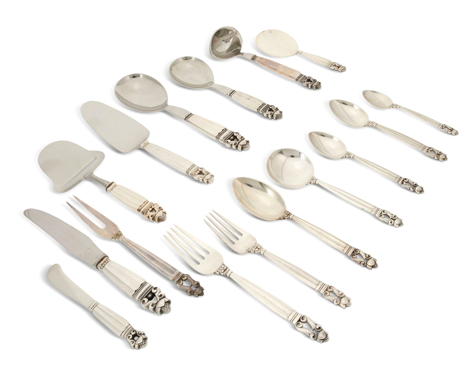 A Georg Jensen "Acorn" sterling silver flatware service (1 of 2)