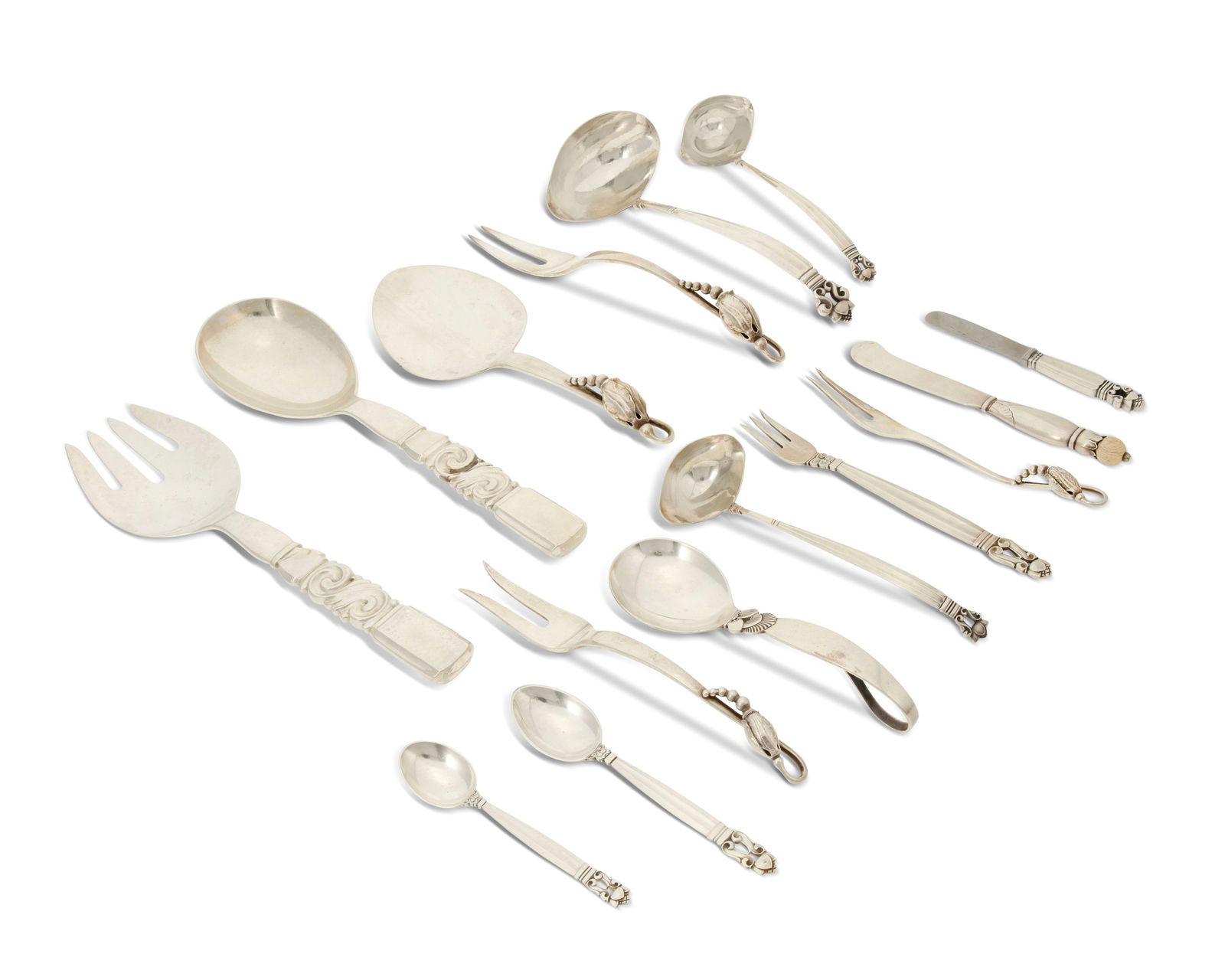 A Georg Jensen "Acorn" sterling silver partial flatware service (1 of 2)