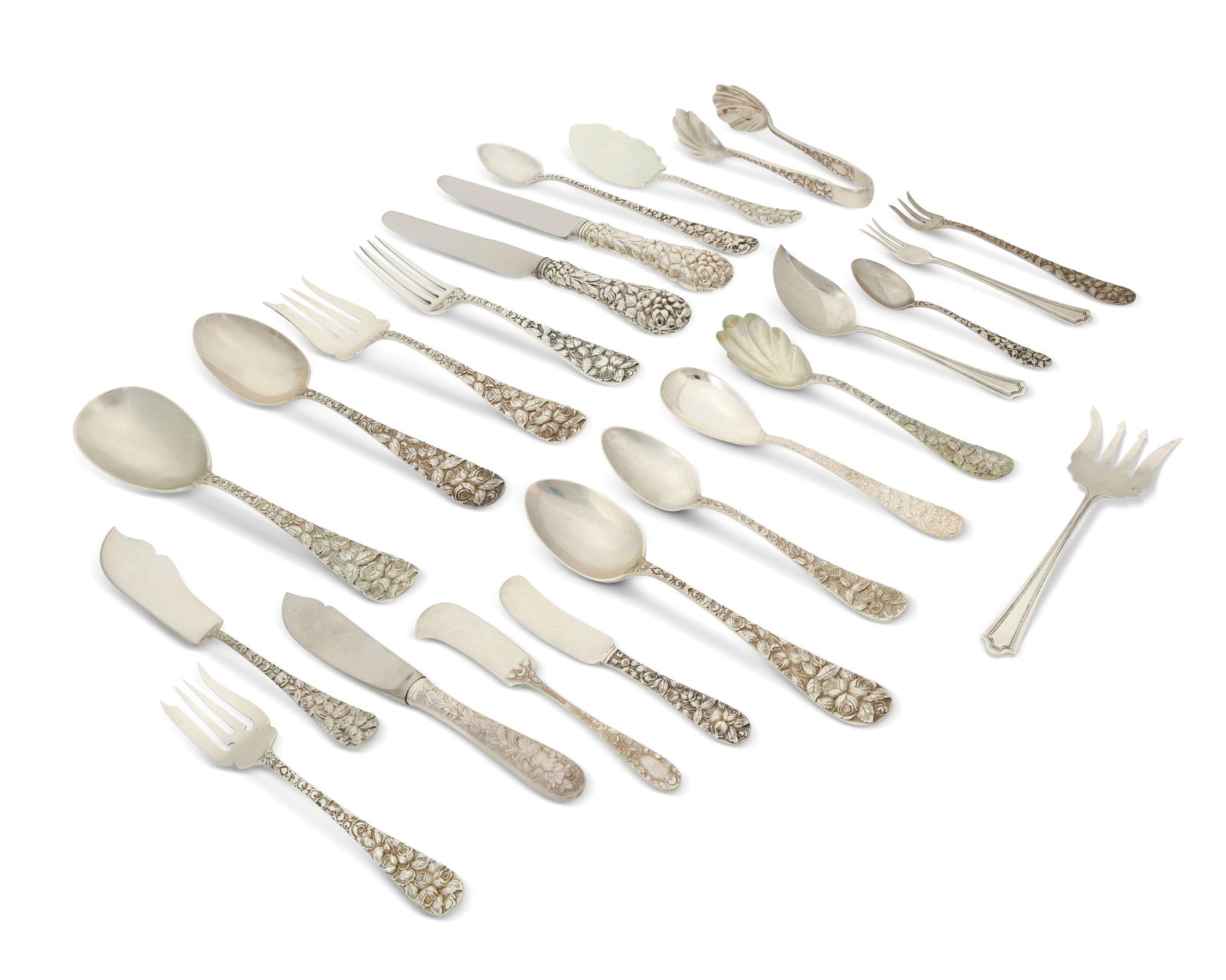 A Schofield "Baltimore Rose" sterling silver flatware service (1 of 2)