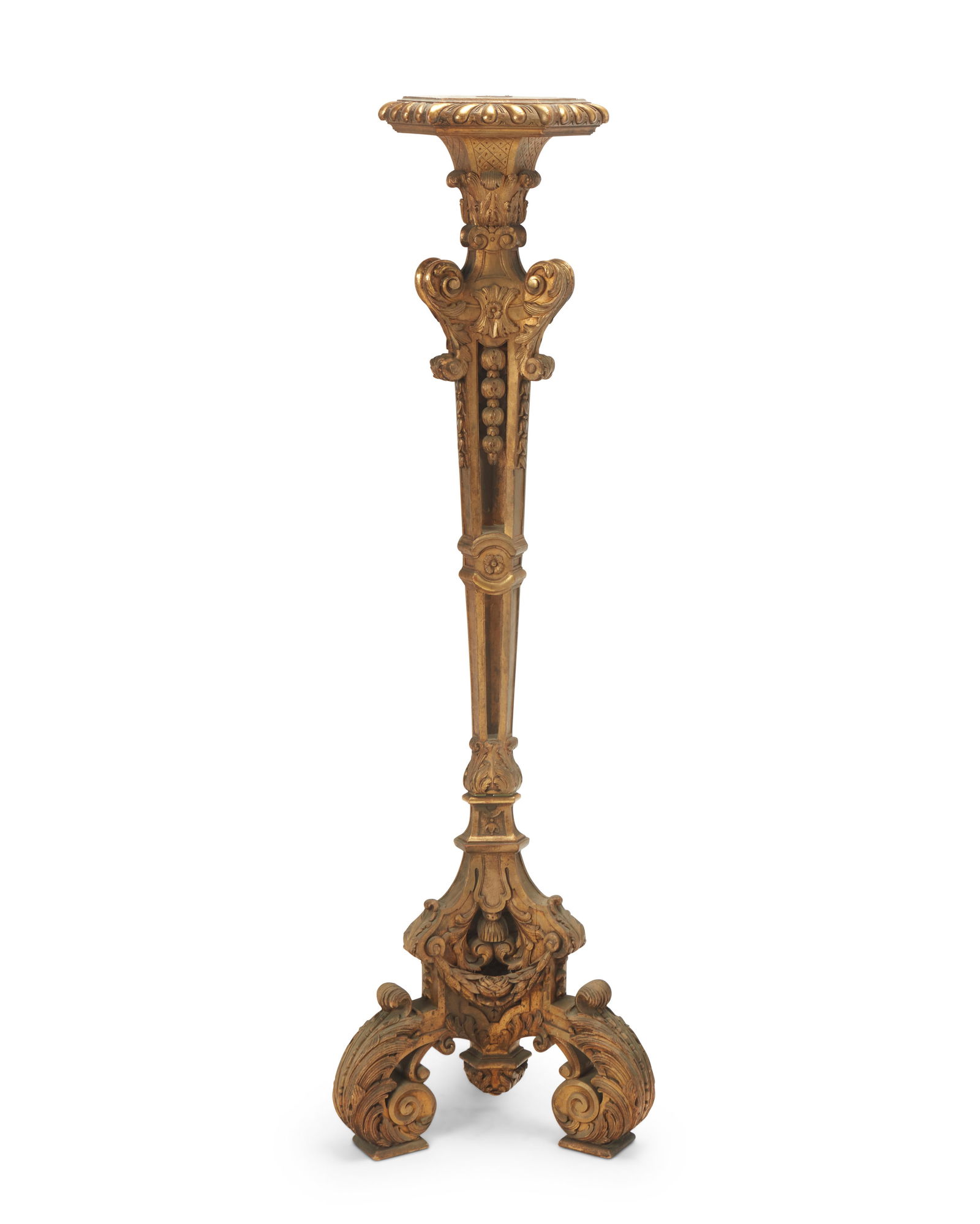 A Continental giltwood pedestal candle stand (1 of 9)