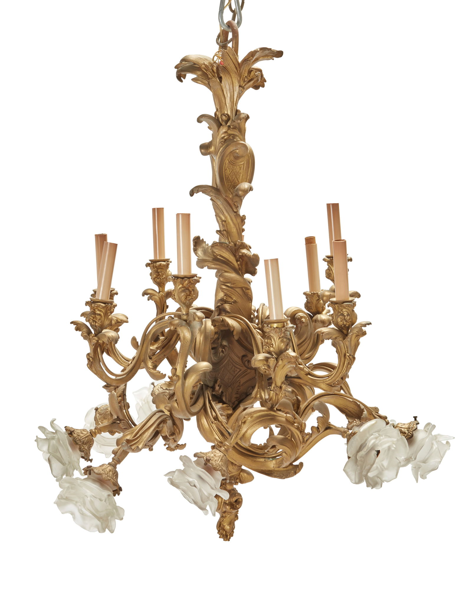 A French Louis XV-style gilt-bronze chandelier (1 of 3)