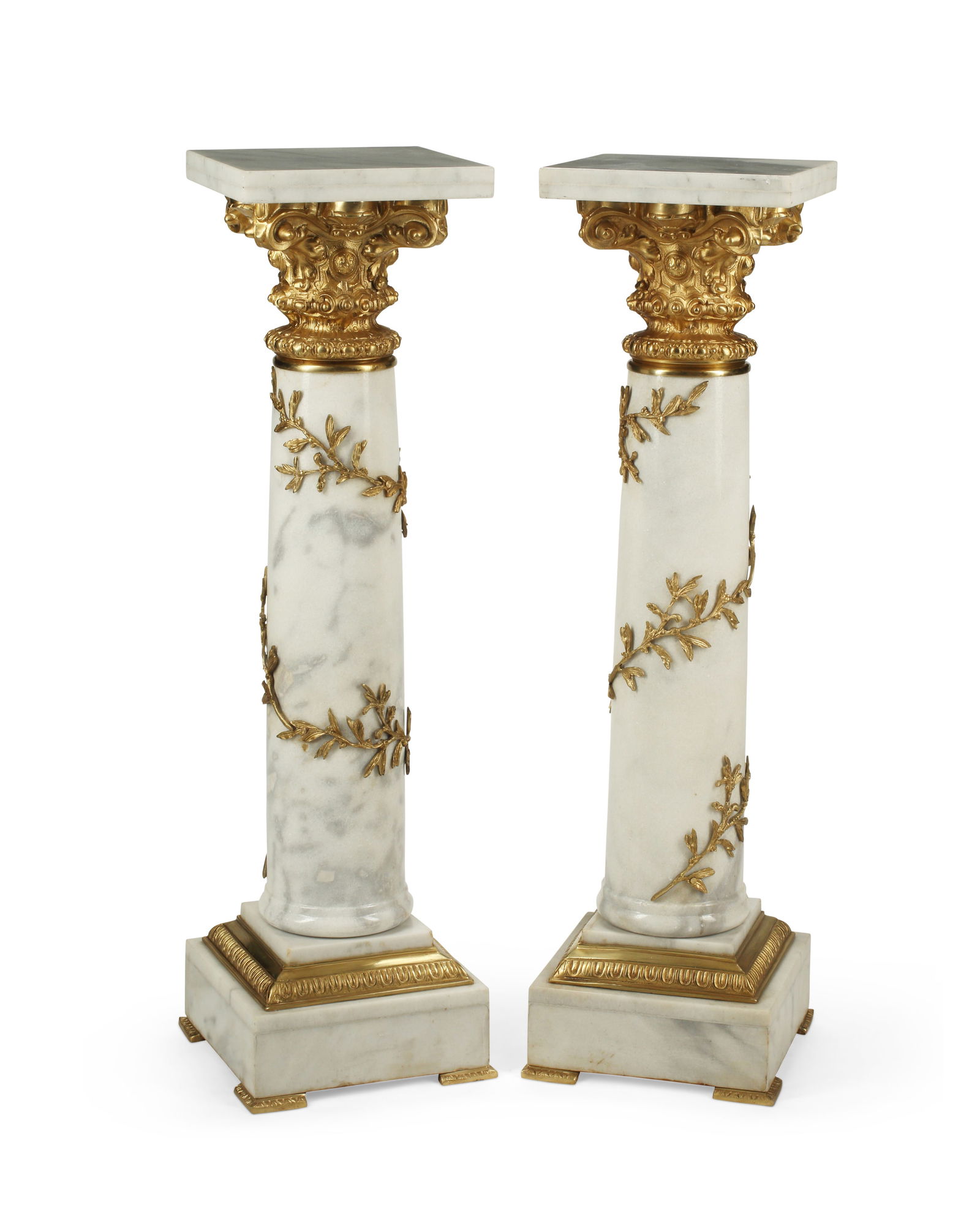 A pair of Louis XVI-style marble pedestals (1 of 5)