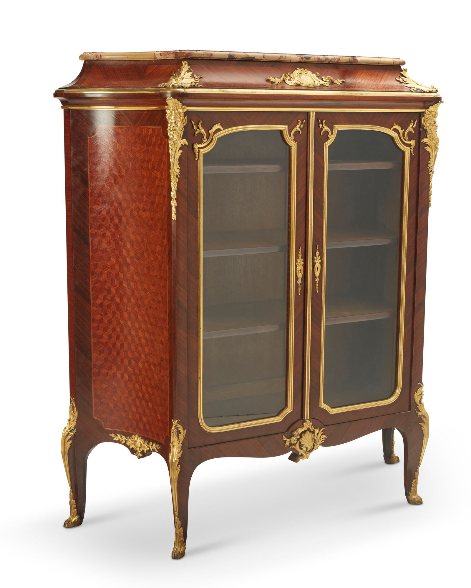 A French Louis XVI-style parquetry vitrine cabinet (1 of 13)