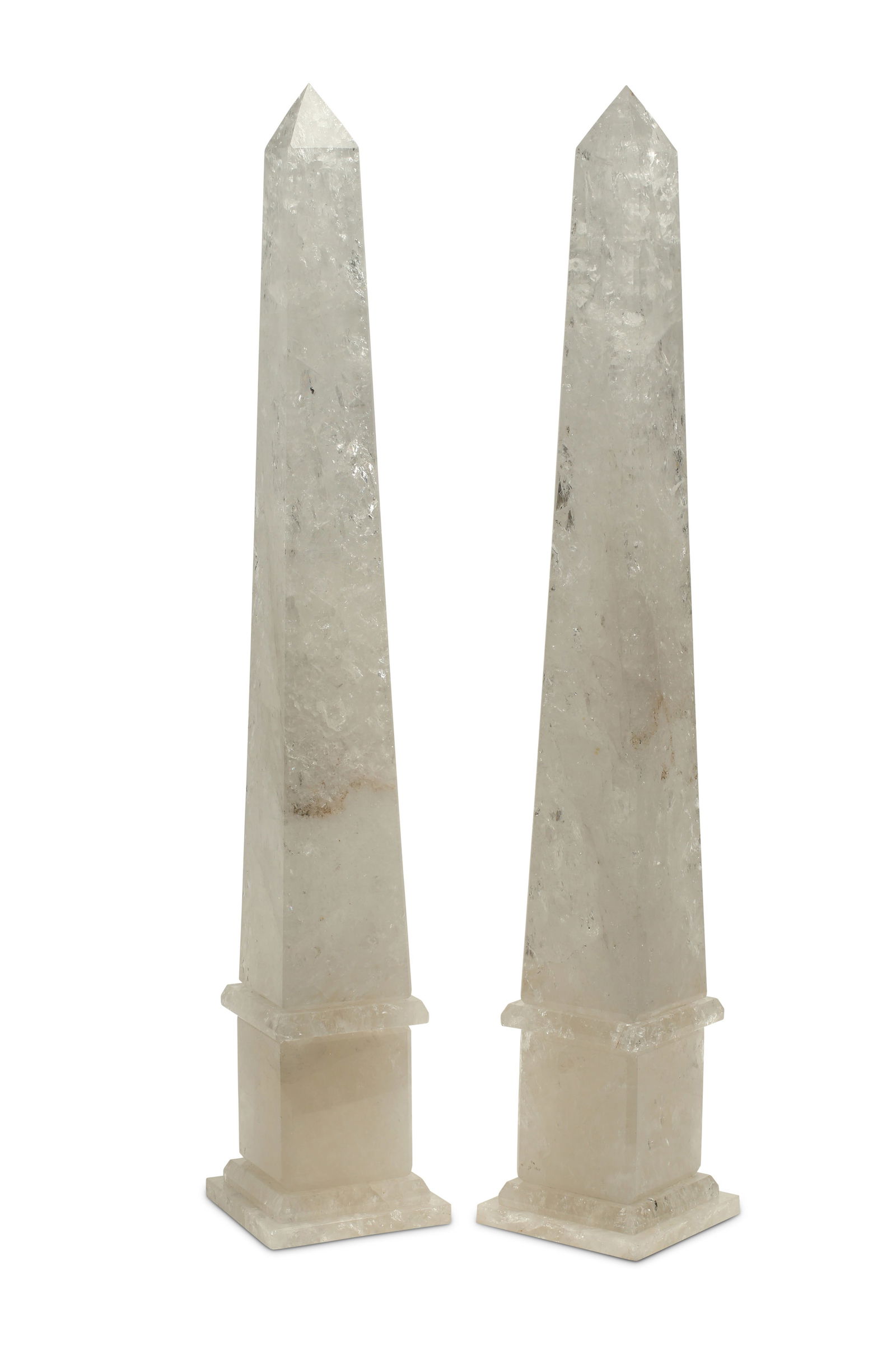 A pair of large rock crystal obelisks (1 of 5)
