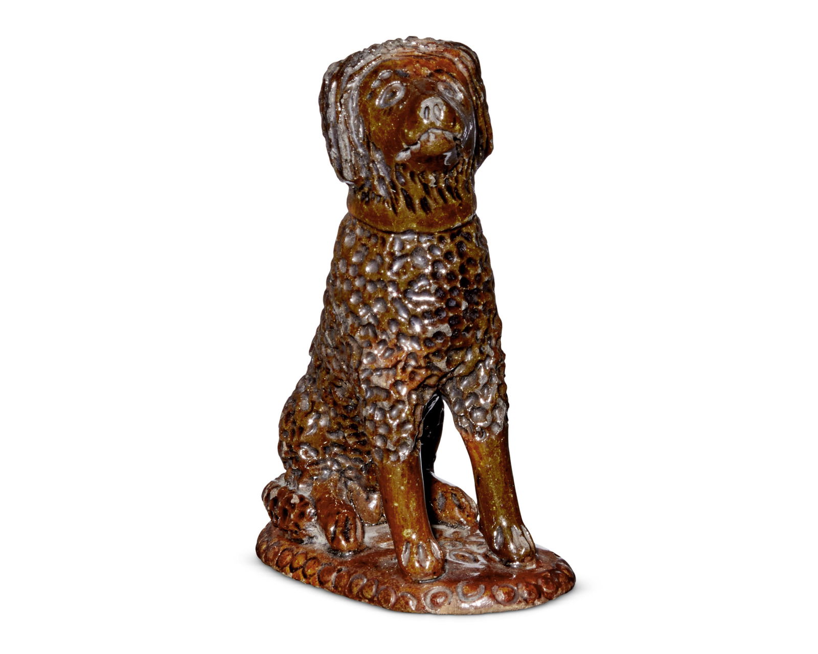 A Pennsylvania redware pottery dog figure (1 of 3)