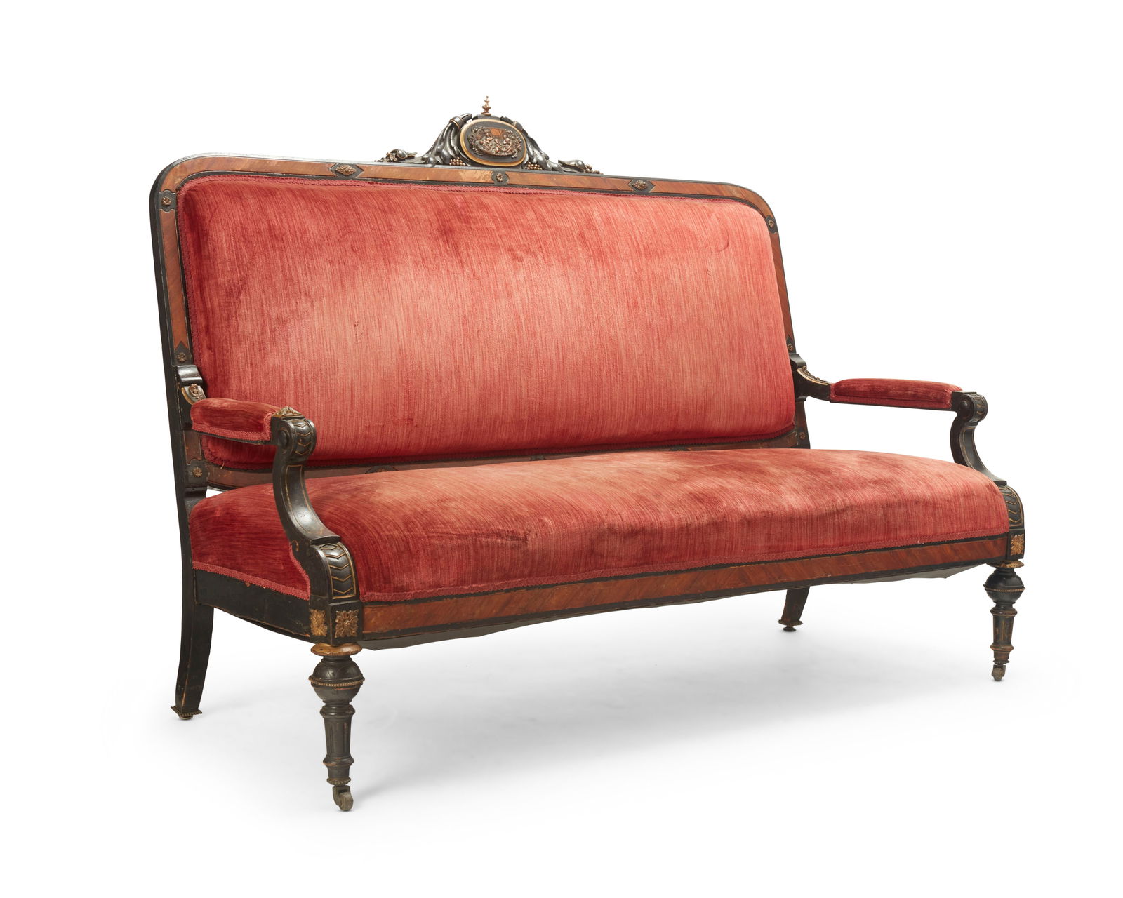 A Renaissance Revival ebonized wood sofa (1 of 10)
