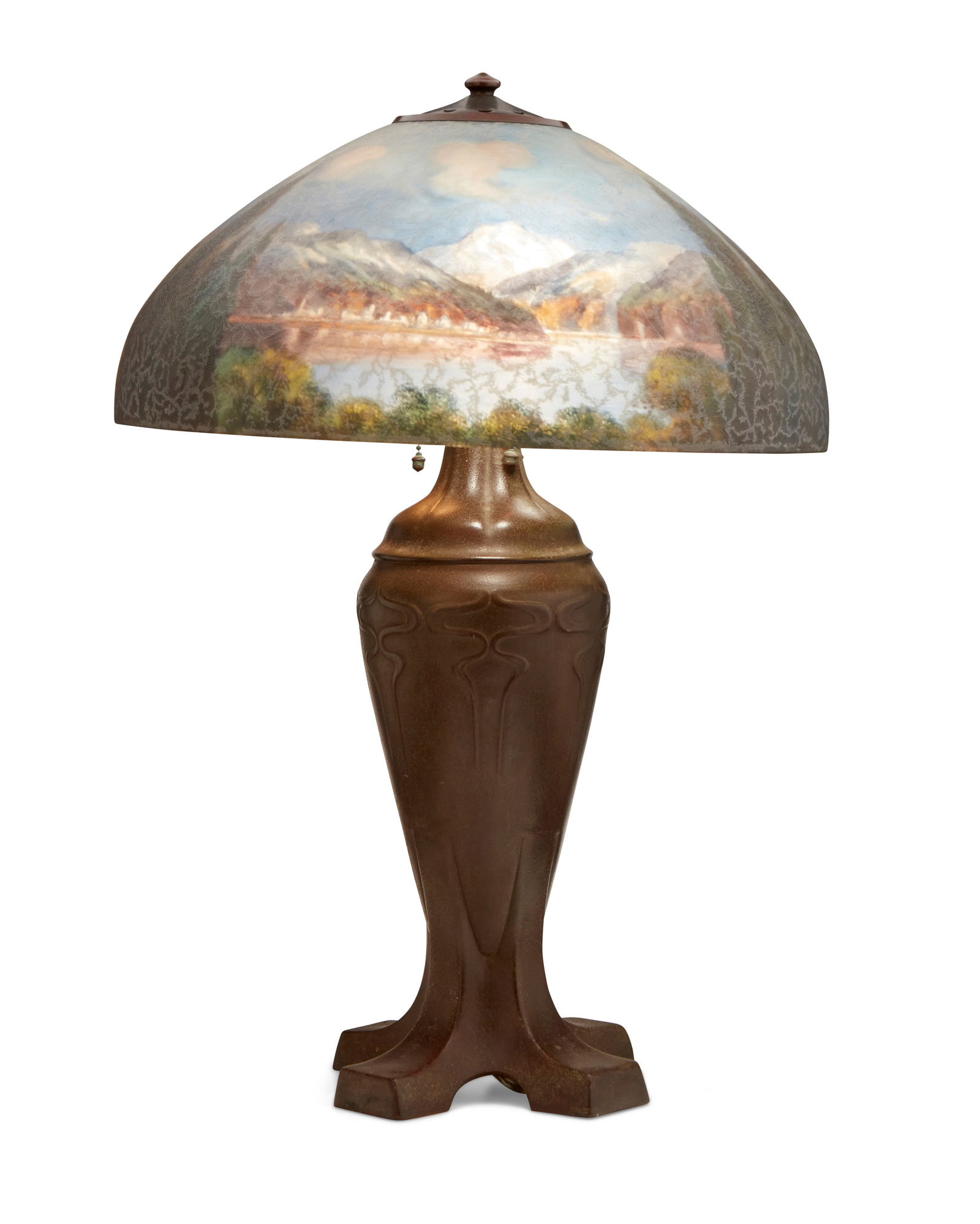 A Handel lakeside landscape table lamp (1 of 8)