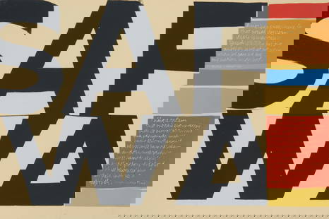 Corita (Sister Mary) Kent (1918-1986), "Someday is Now," 1964: Corita (Sister Mary) Kent (1918-1986) "Someday is Now," 1964 Screenprint in colors on paper Unsigned; titled and dated faintly in pencil near the lower edge, at left Image/Sheet: 24" H x 36" W Other