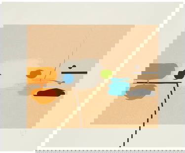 Victor Pasmore (1908-1998), "Composite Image: Orange and Pink," 1984: Victor Pasmore (1908-1998) "Composite Image: Orange and Pink," 1984 Screenprint in colors on wove paper Edition: 11/70 (there were also 20 artist's proofs) Initialed, dated, and numbered in
