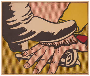 Roy Lichtenstein (1923-1997), "Foot and Hand," 1964: Roy Lichtenstein (1923-1997) "Foot and Hand," 1964 Offset lithograph in colors on wove paper Edition: 159/300 Signed, dated, and numbered in pencil just inside the black border of the image, upper