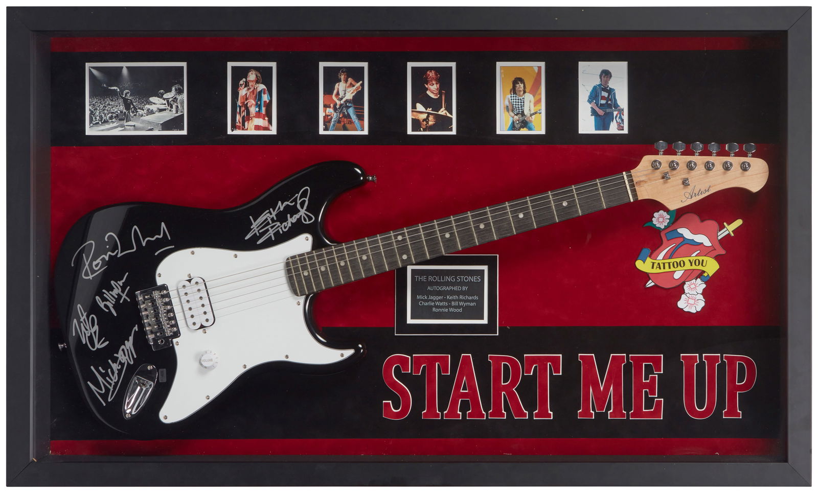 A framed guitar signed by members of The Rolling Stones (1 of 11)