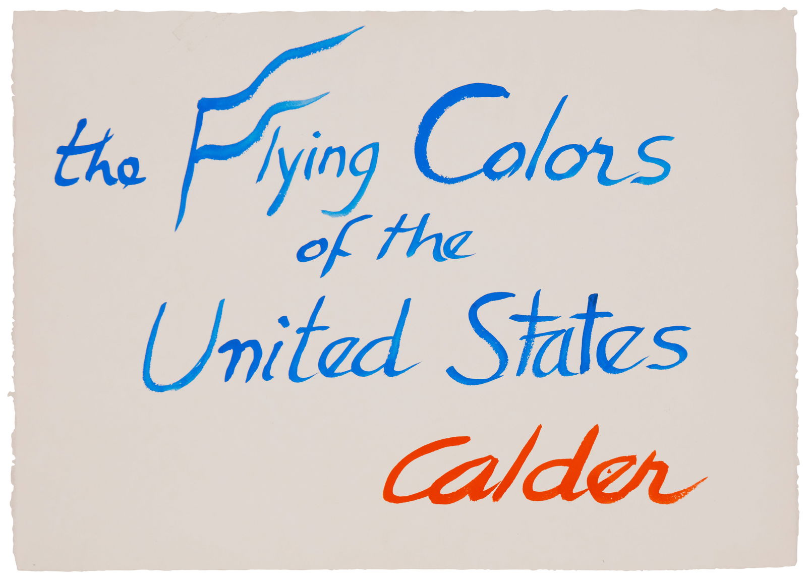Alexander Calder (1898-1976), A lettering test for "The Flying Colors of the United States" (1 of 4)