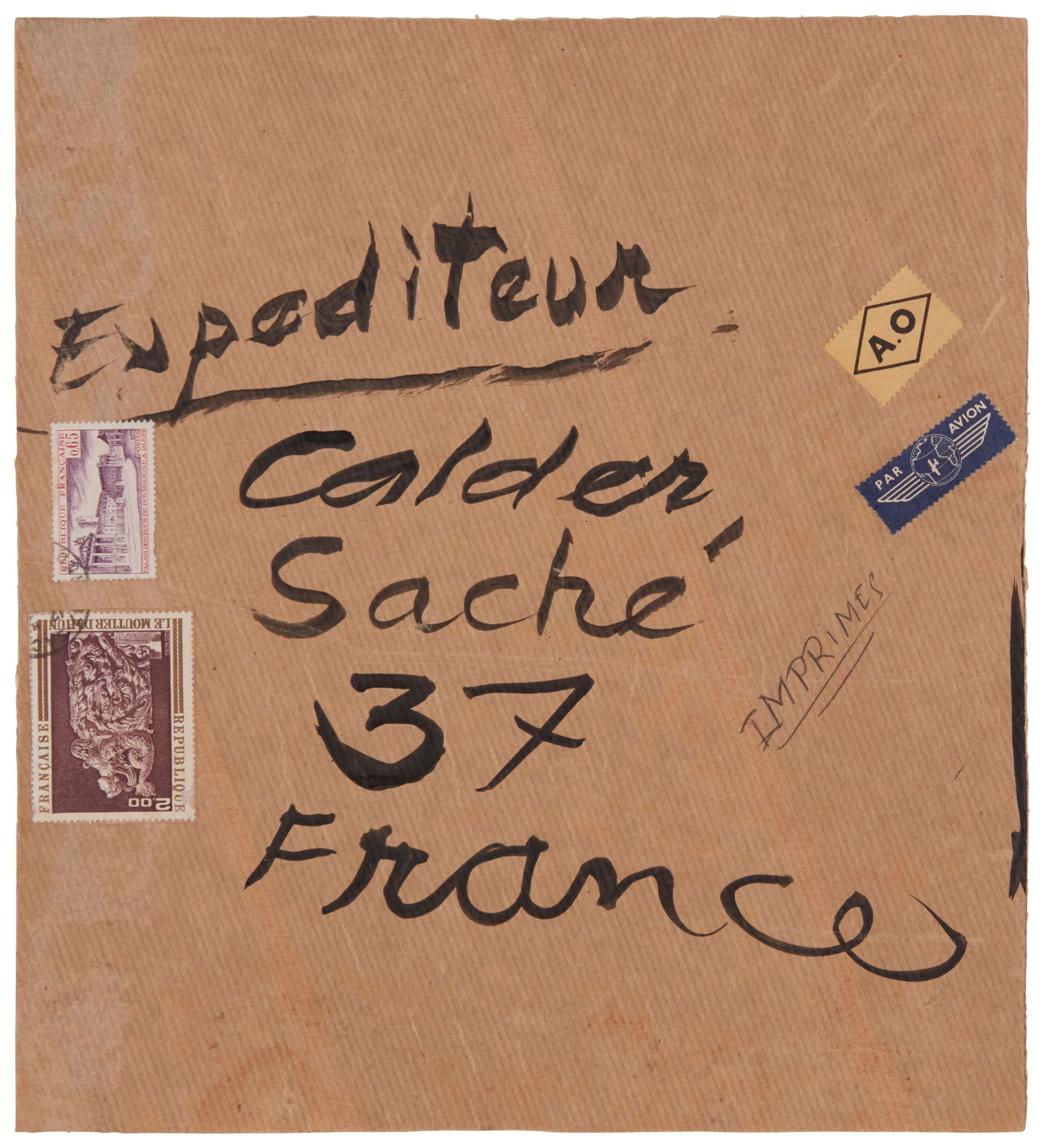 Alexander Calder (1898-1976), A mailing envelope from Alexander Calder (1 of 4)