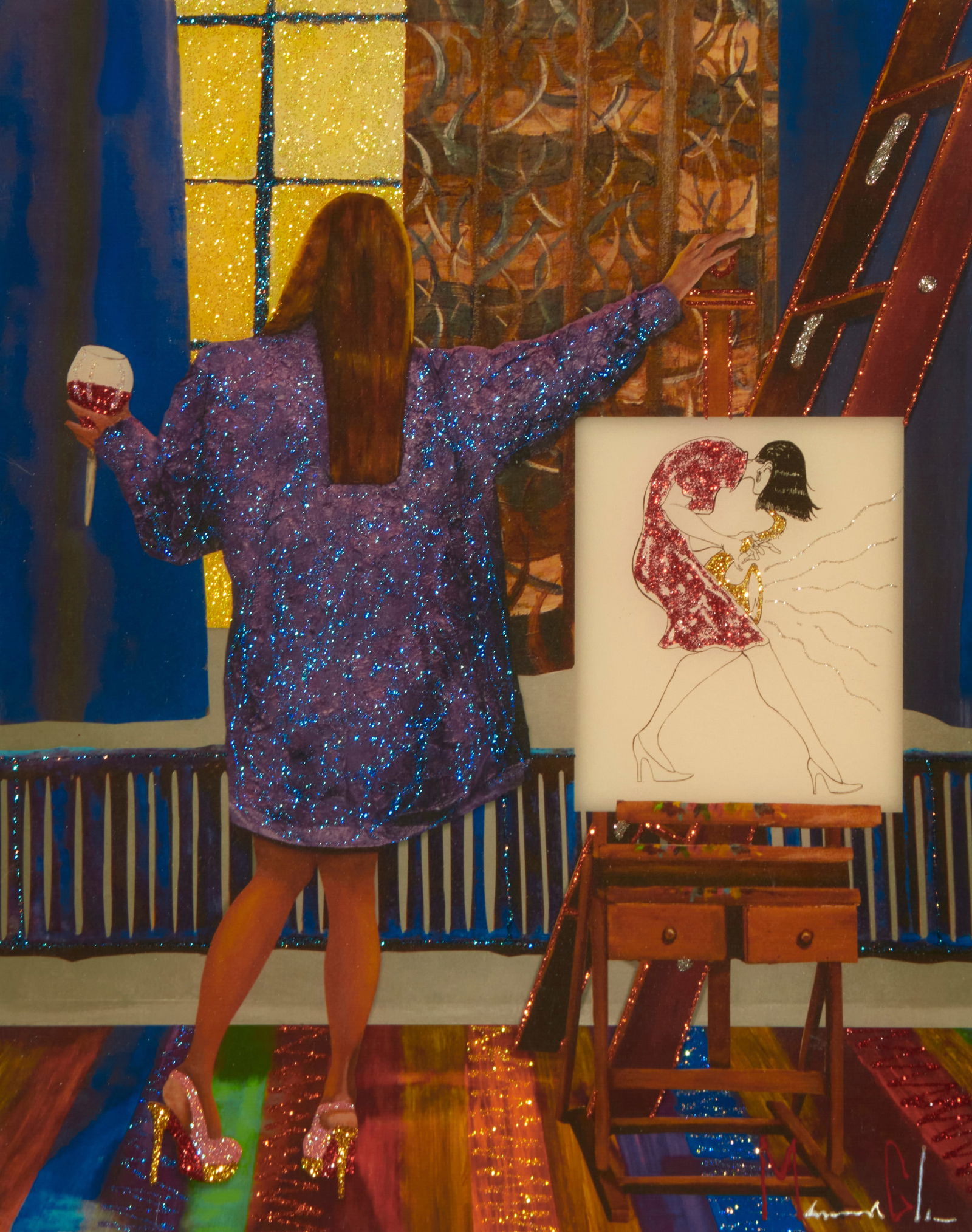 Marcus Glenn (b. 1968), Woman painting in apartment (1 of 5)