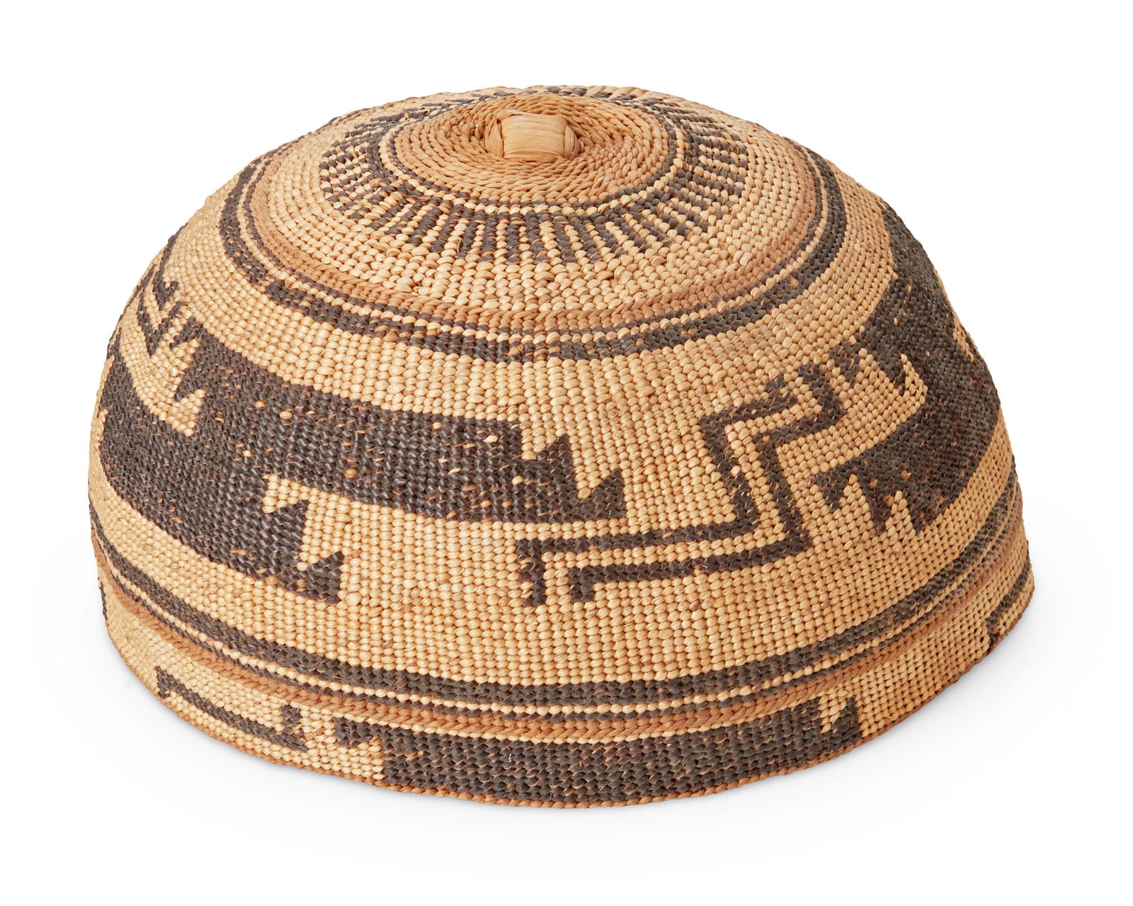 A Hupa/Yurok/Karuk polychrome basketry hat (1 of 3)