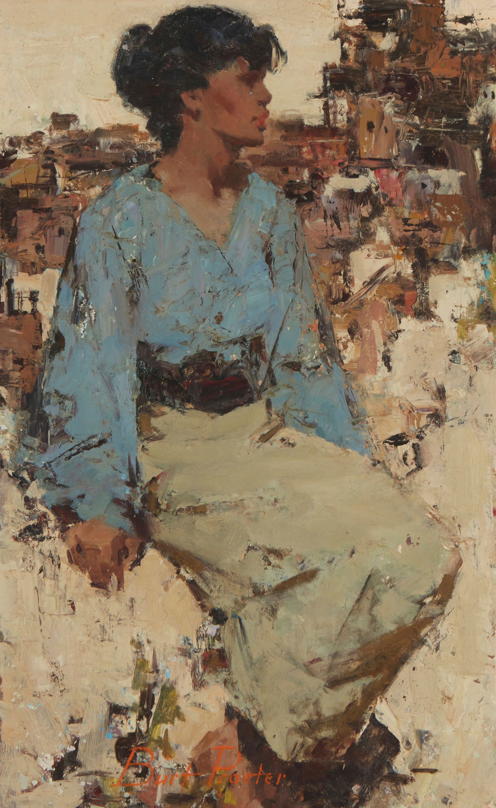 Burt Proctor (1901-1980), Seated woman in blue (1 of 5)