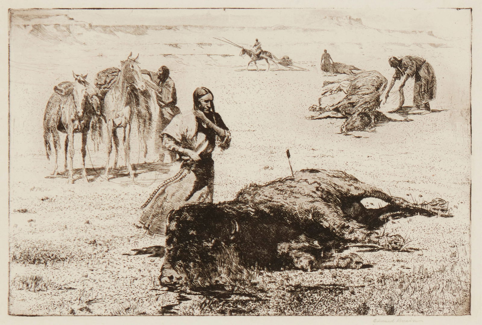 Edward Borein (1872-1945), "After the Buffalo Hunt" (1 of 6)