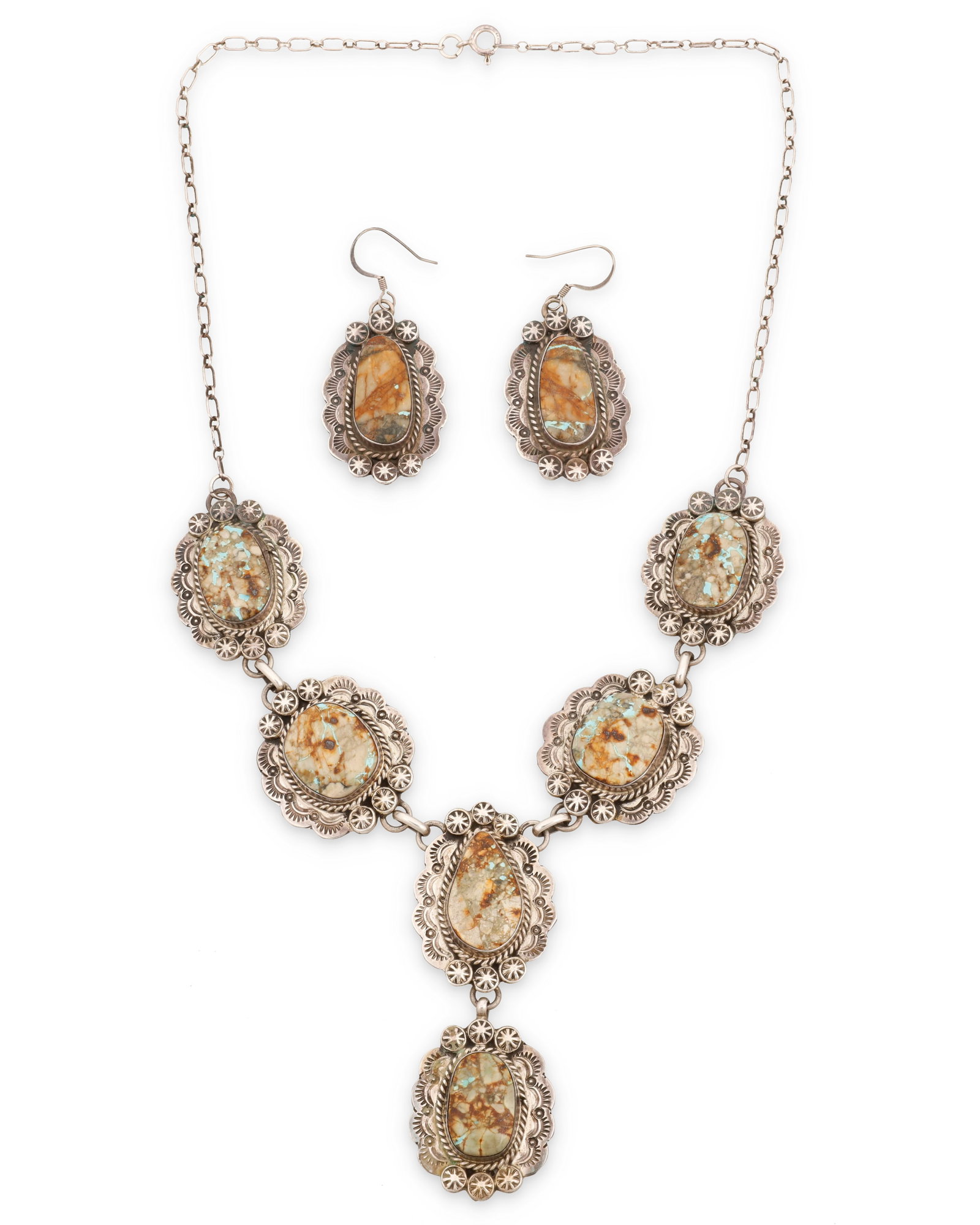 A set of Marcella James Navajo sterling silver and turquoise jewelry (1 of 2)