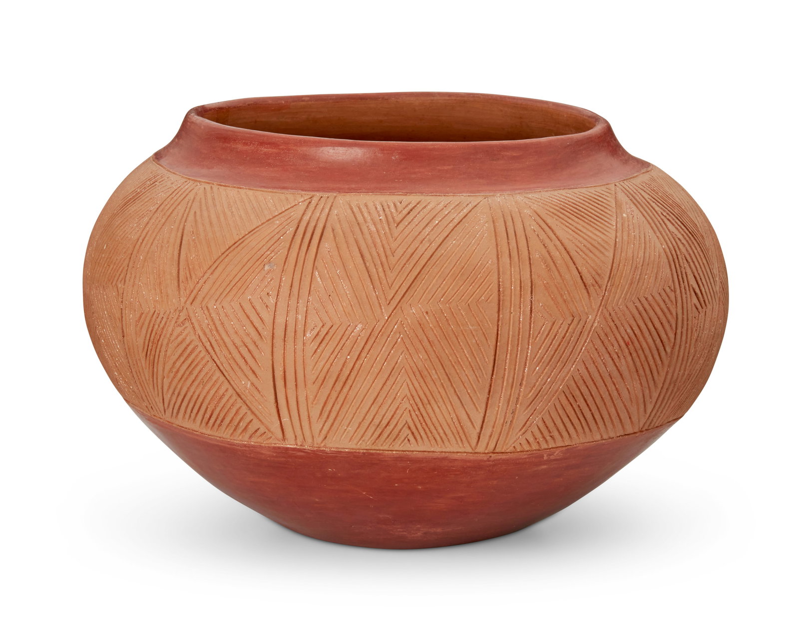 Tomasita Montoya (1899-1978, San Juan Pueblo), A redware pottery bowl, early/mid-20th century (1 of 3)