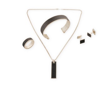 A set of Tiffany & Co. sterling silver and titanium jewelry