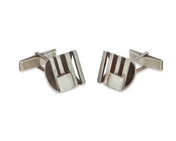 A pair of Peter Macchiarini silver cuff links
