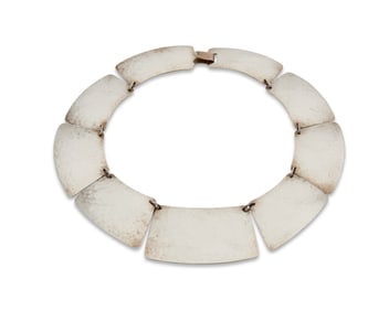 An Allan Adler hammered silver link necklace