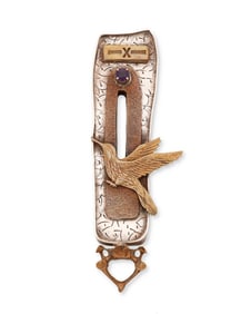 A Susan Silver Brown "Bird Warrior Totem" pendant/brooch