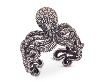 A Som's sterling silver octopus cuff bracelet