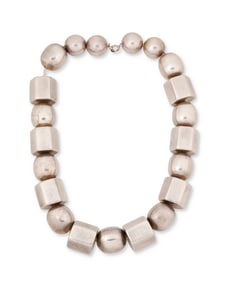 A chunky silver necklace