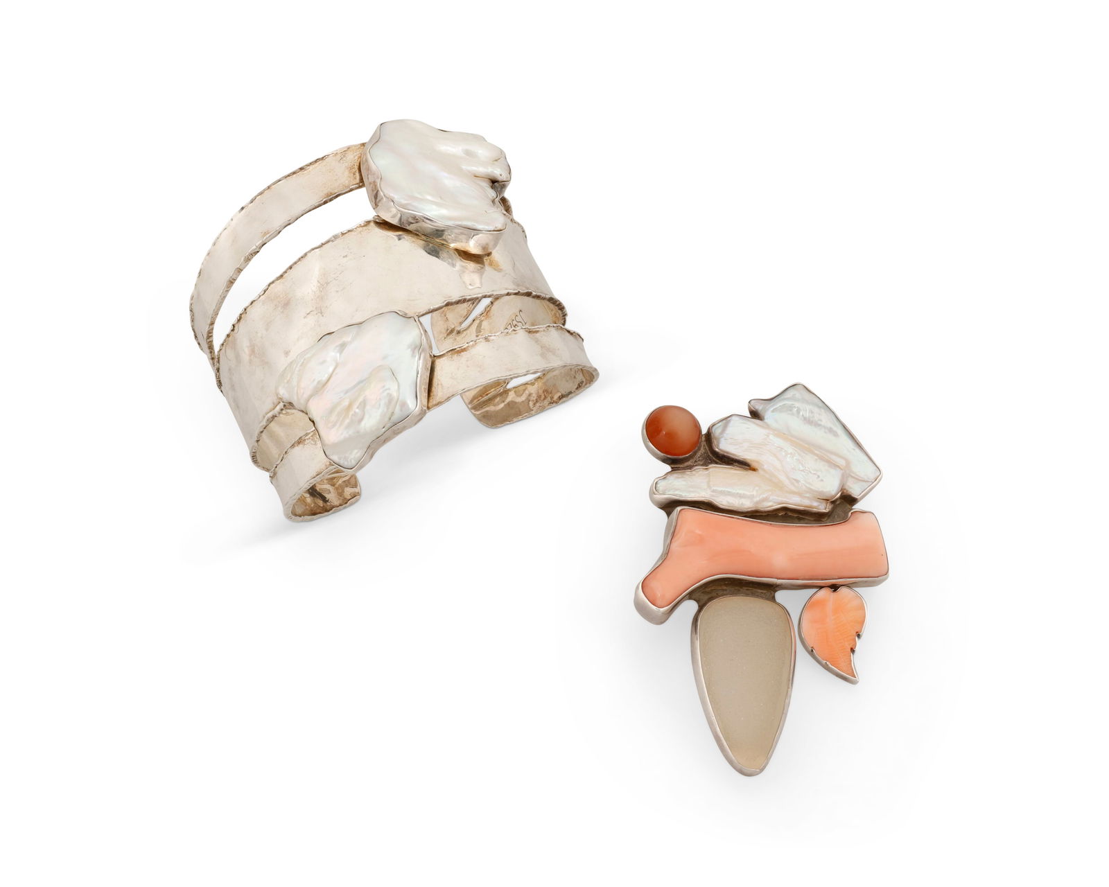 A mixed set of sterling silver and set stone jewelry (1 of 2)