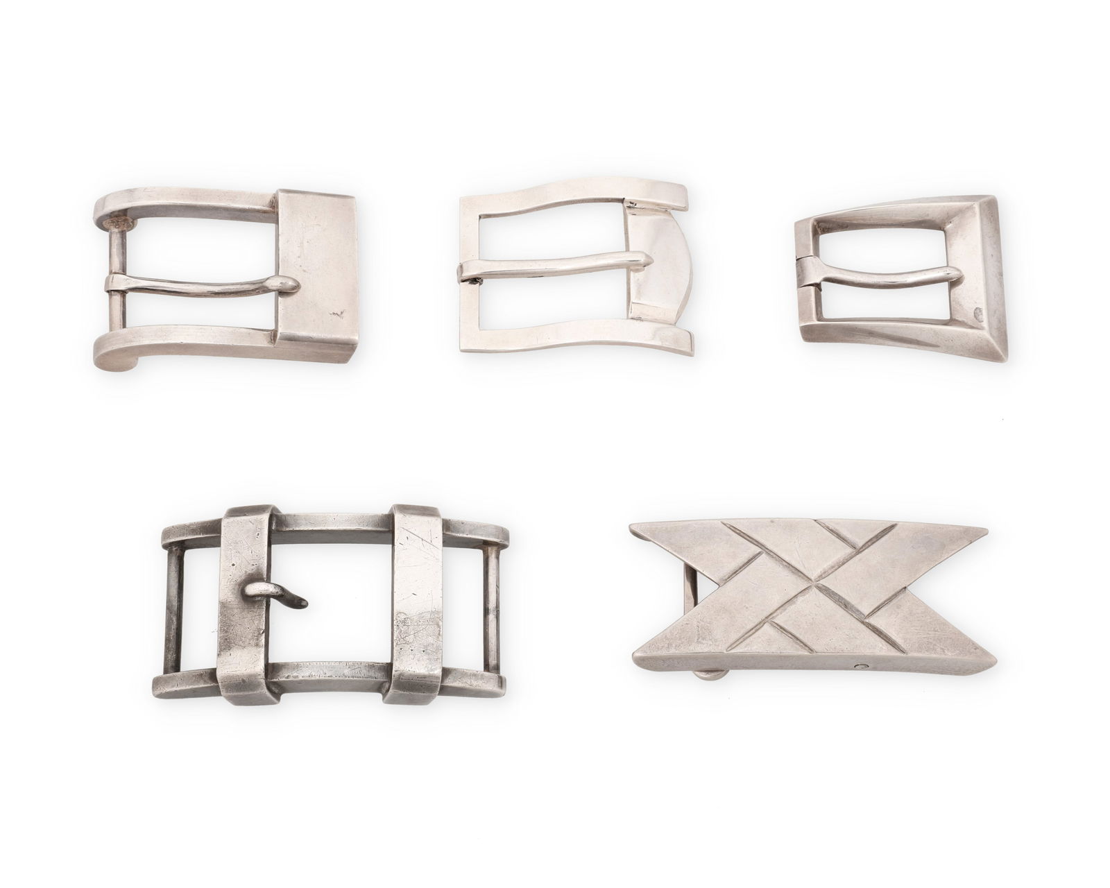 A group of Antonio Pineda Mexican silver belt buckles (1 of 2)