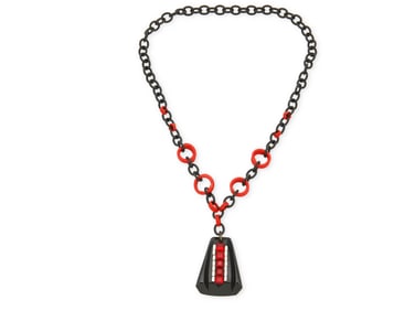 A Bakelite and rhinestone necklace