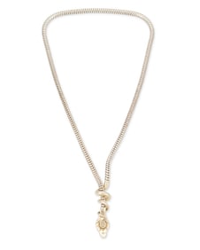 A DVA silver and sapphire snake lariat necklace