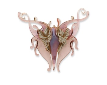 A vintage Polish handblown glass brooch