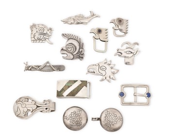 A group of William Spratling silver and gem-set jewelry