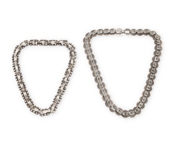 A group of Hector Aguilar Mexican silver jewelry