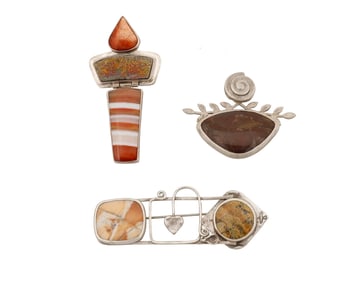 A group of stone-set jewelry