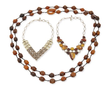 A group of necklaces